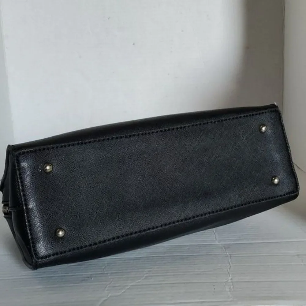 GUESS Bag Cherie Small Girlfriend Satchel Black Vegan Leather Handbag WOMAN'S